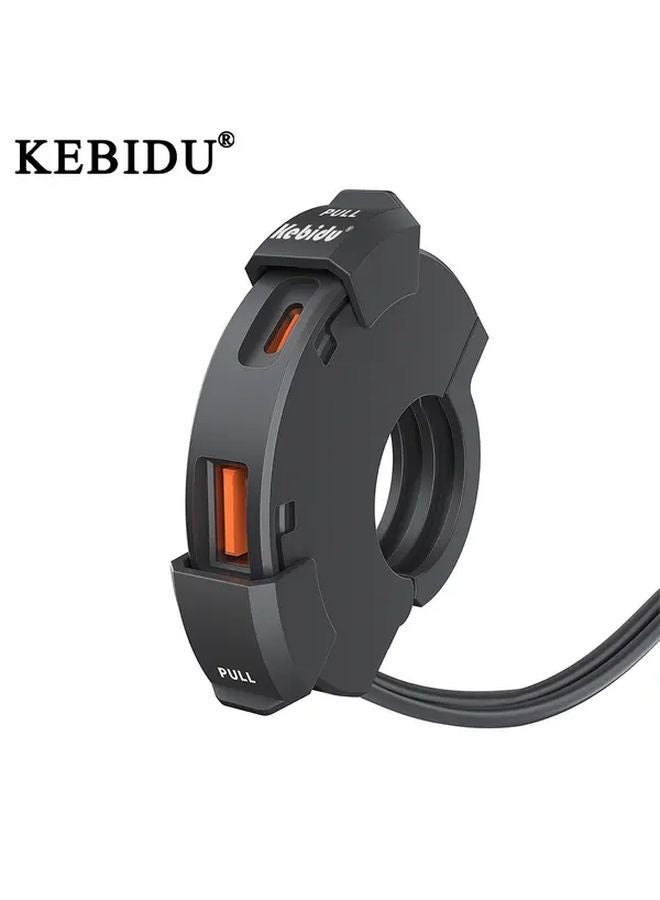 Motorcycle USB Charger Dual QC3 0 Type C 30W PD Fast Charger With Voltmeter For Phones Tablets GPS - Image 1